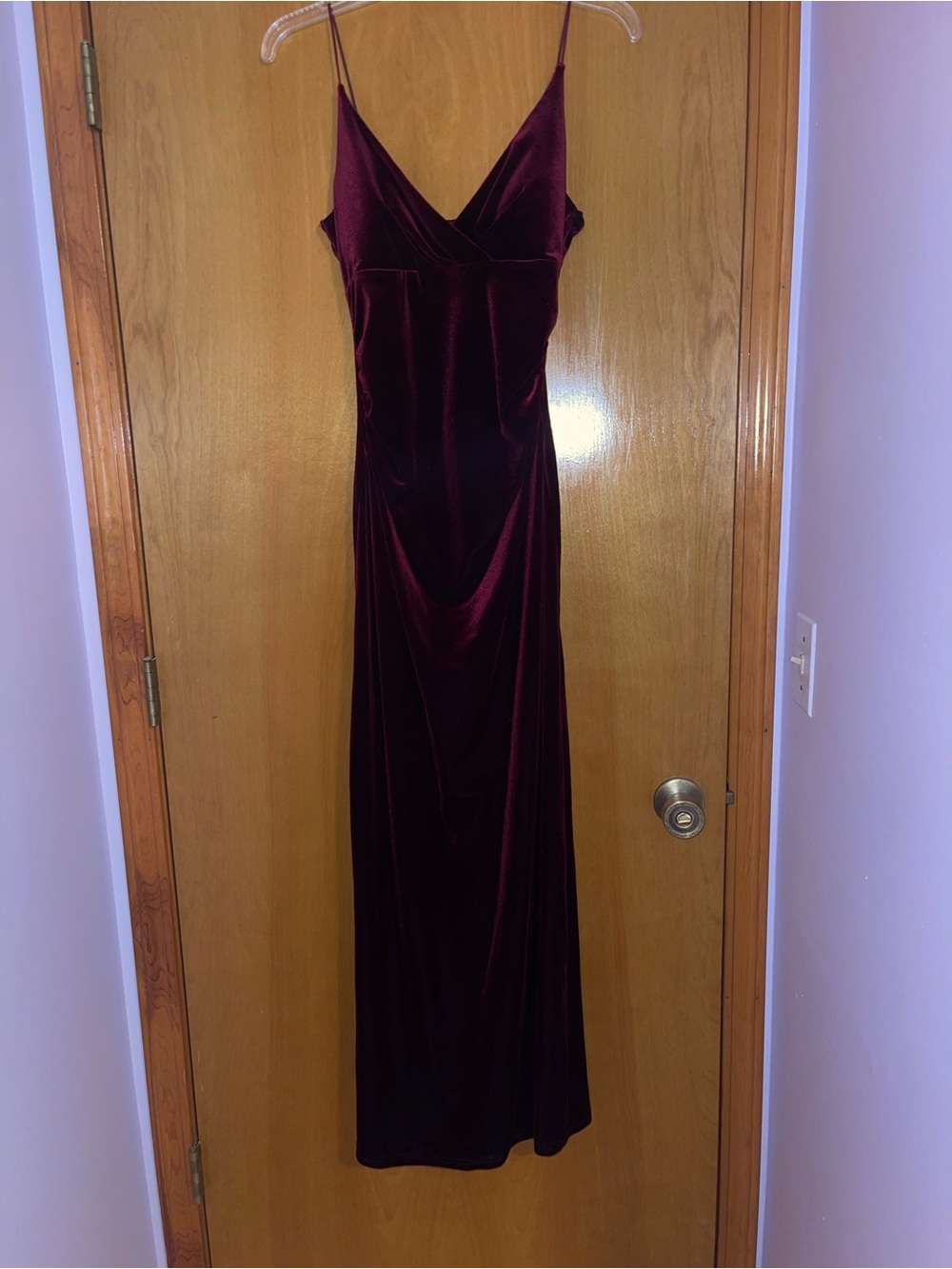City Triangles Vintage 90s/Y2K Burgundy Red Velvet Maxi Formal Dress Size 6